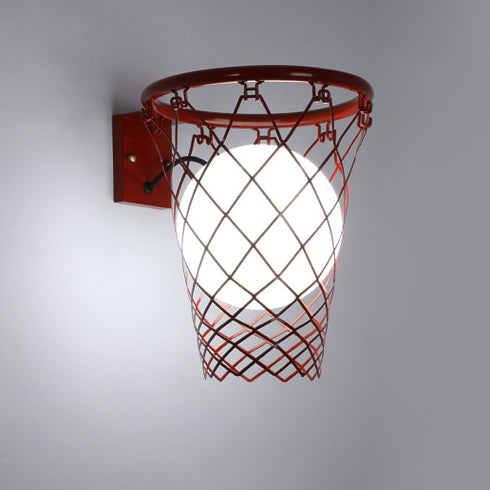 Lampada da Parete a Sospensione per Bambini in Ferro e Vetro Stile Moderno Art Deco con 1 Luce per Camera da Letto