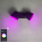 Applique da Esterno a LED Regolabile in Alluminio Industriale Contemporaneo con Doppia Testa Impermeabile per Patio
