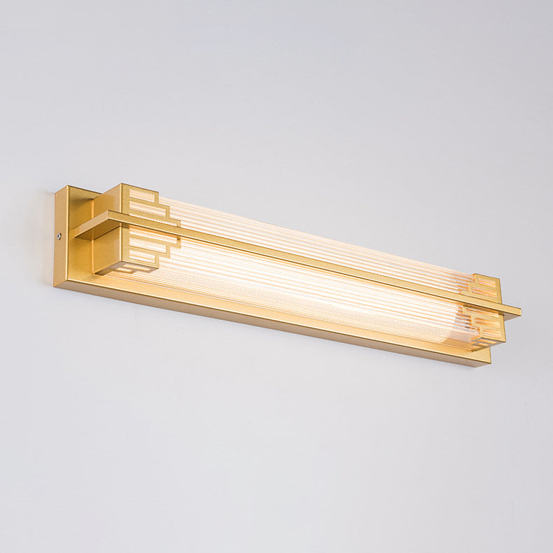 Lampada da Parete LED in Vetro Impermeabile in Acciaio Inossidabile Rettangolare Cinese Tradizionale per Esterni