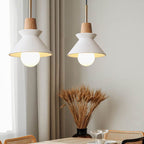 Lampada a Sospensione Minimalista Nordica in Legno e Cemento con 1 Luce