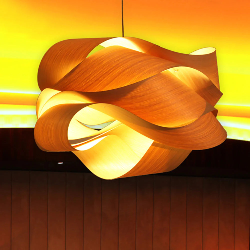 Lampada a Sospensione in Legno Irregolare Retro