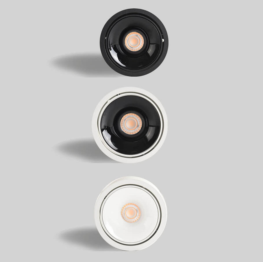 Faretto rotondo in alluminio minimalista moderno, regolabile, a LED, montato a soffitto per soggiorno