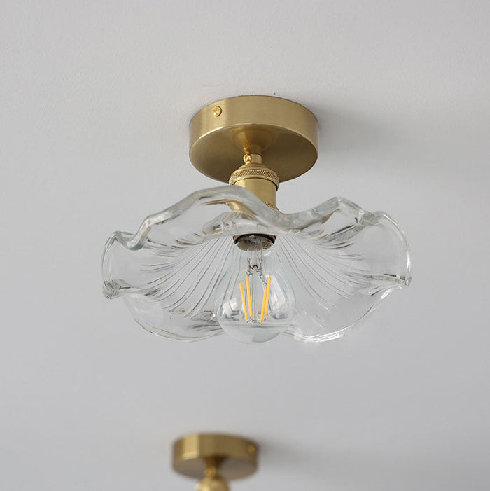Lampada da Soffitto in Vetro a Forma di Ibisco