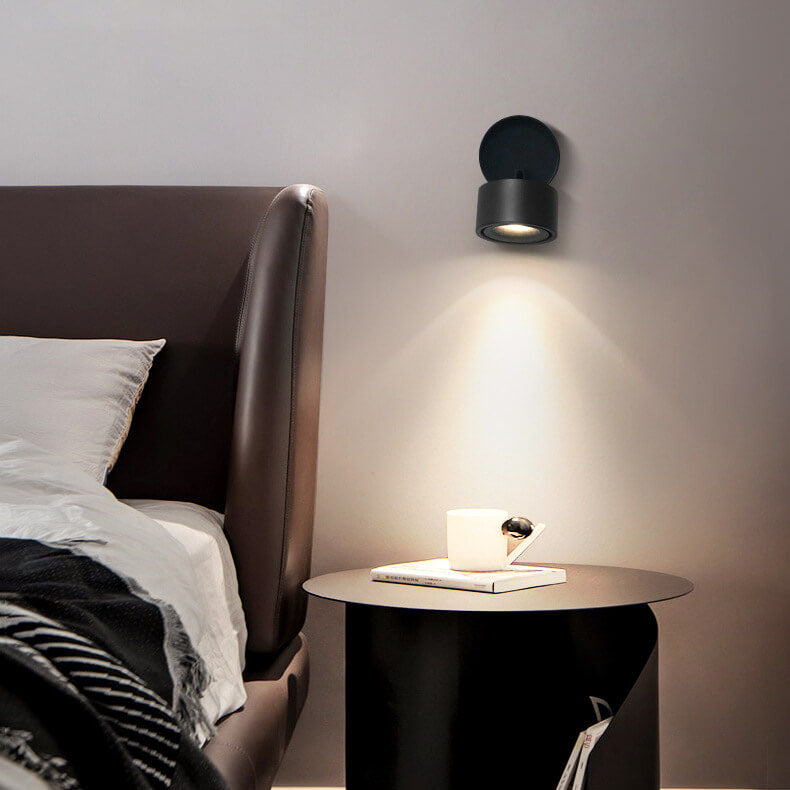 Lampada da parete LED rotonda in alluminio pieghevole e rotante minimalista moderna per soggiorno e camera da letto