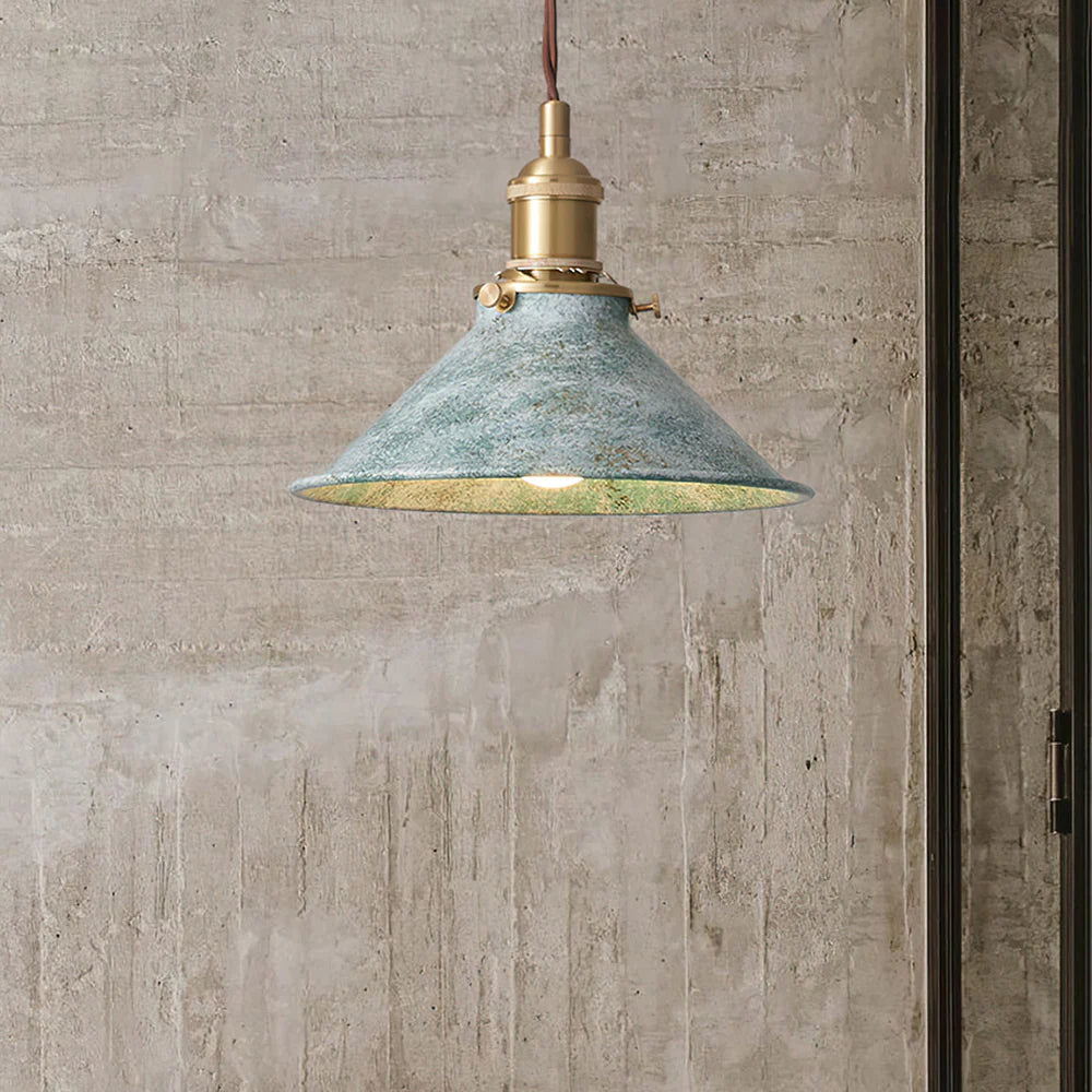 Lampada a Sospensione in Ottone a Forma di Cono Classico