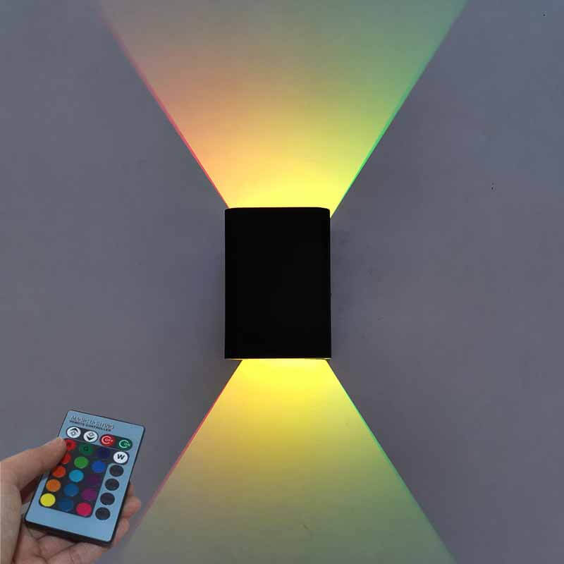 Lampada da parete moderna quadrata in alluminio LED RGB