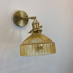 Lampada da Parete con Ombrello in Vetro a Cupola Nordica in Ottone con 1 Luce