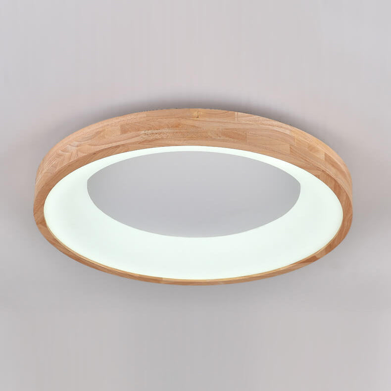 Lampada da soffitto a LED rotonda in legno log minimalista nordico