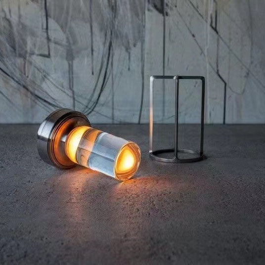 Lampada da Tavolo Notturna Ricaricabile USB in Alluminio Acrilico Vintage Nordico
