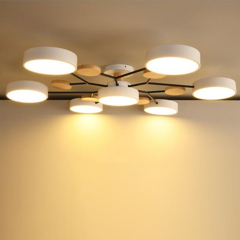Lampada da soffitto LED semi-incassata con design a ramo di molecola rotonda scandinavo contemporaneo per il soggiorno