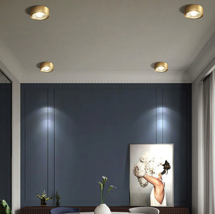Luce a soffitto LED ultra-sottile in rame di lusso moderno per corridoio