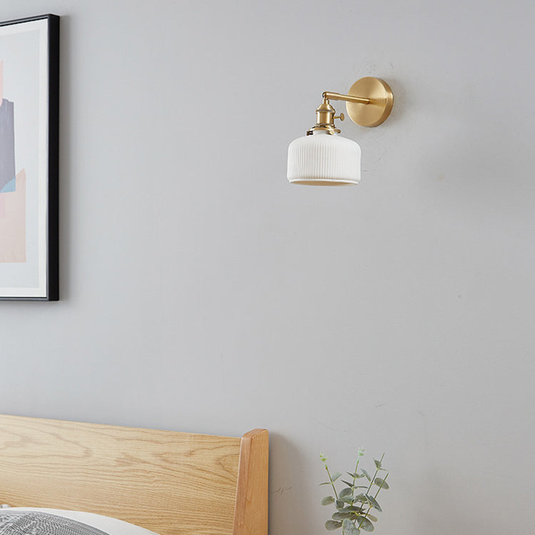 Lampada da parete a 1 luce in ceramica a strisce minimalista moderna