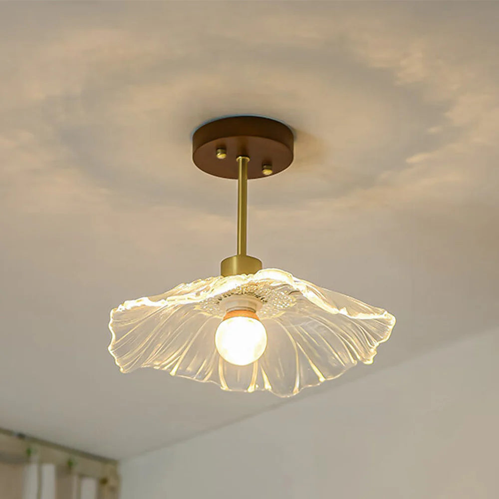 Lampada da soffitto in vetro a petalo elegante