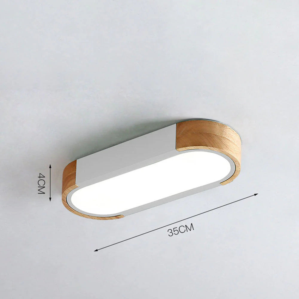 Lampada da soffitto metallica moderna a forma ovale allungata