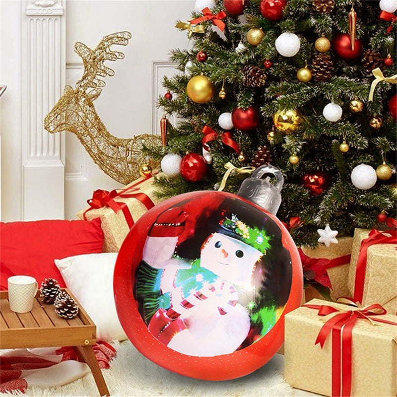 Palla di Natale Gonfiabile 60 cm – Decorazione Natalizia in PVC Resistente alle Intemperie per Esterni