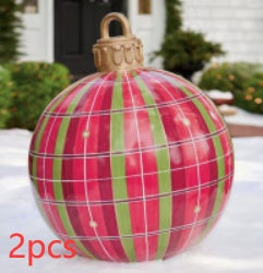 Palla di Natale Gonfiabile 60 cm – Decorazione Natalizia in PVC Resistente alle Intemperie per Esterni