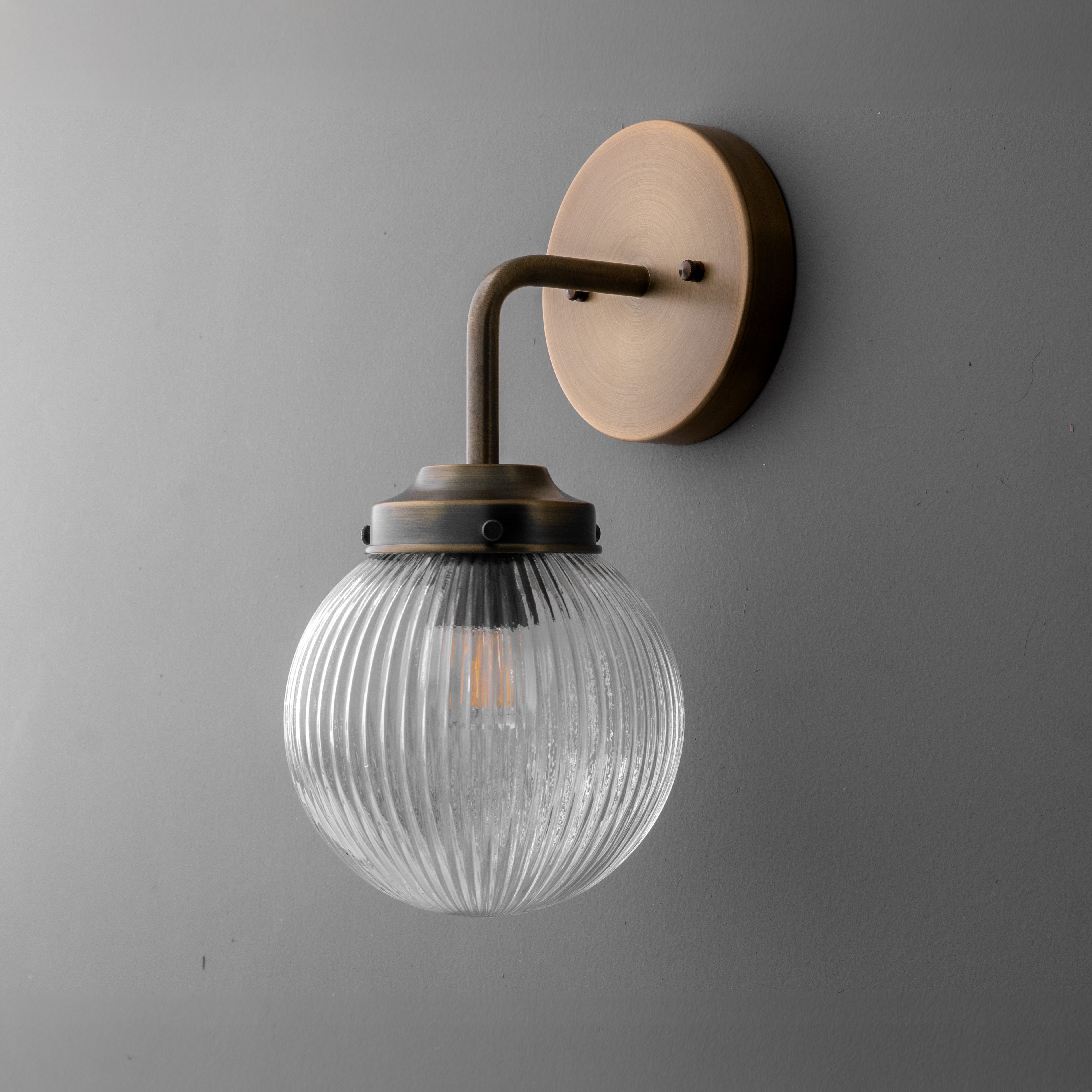 Applique da Parete in Vetro per Illuminazione Industriale per Soggiorno