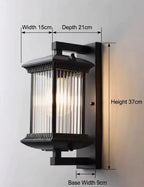 Lampada da Parete Classica per Esterni in Stile Lanterna Marrone Caffè Pavo