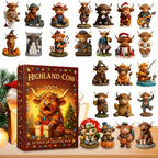 HighlandJoy | Calendario dell'Avvento 3D Mucca delle Highlands 2025 Esperienza Natalizia Unica 24 Figure