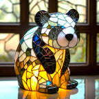 Lampada da tavolo in vetro colorato a forma di animale