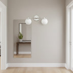 Applique da Bagno in Vetro Latte e Ottone