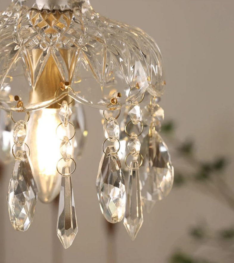 Lampada a sospensione in vetro retro francese