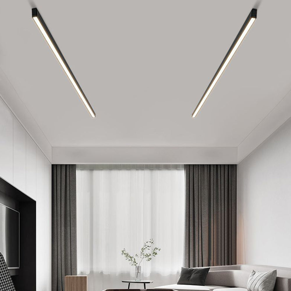 Lampada da soffitto/parete nera lineare Solin