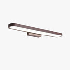 Lampada da Parete Moderna in Metallo Luxa con Specchio Frontale, Curvata, Nera/Caffè