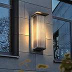 Lampada da Parete Esterno Moderna Rectangolare in Metallo Ray, Nera