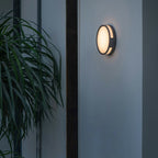 Lampada da Parete Rotonda Moderna in Metallo/ Impermeabile per Esterni, Nera