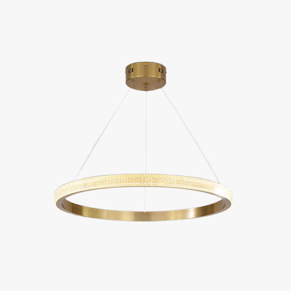 Lampadario a sospensione in metallo/acrilico LED Kristy Modern Ring, Nero/Oro