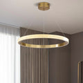 Lampadario a sospensione in metallo/acrilico LED Kristy Modern Ring, Nero/Oro