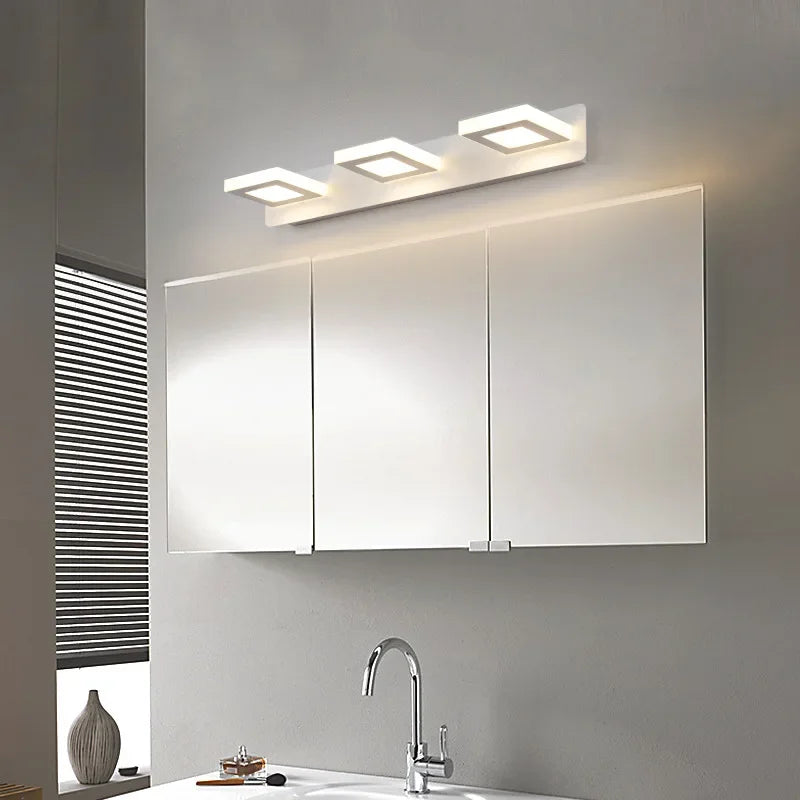 Lampada da parete LED da bagno in alluminio con 1-4 teste