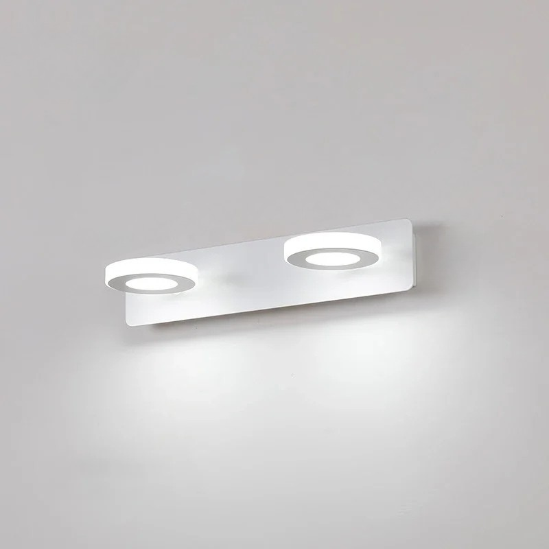 Lampada da parete LED da bagno in alluminio con 1-4 teste