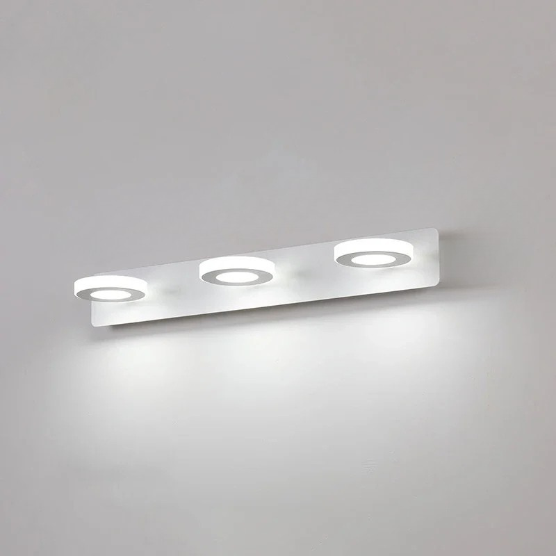 Lampada da parete LED da bagno in alluminio con 1-4 teste