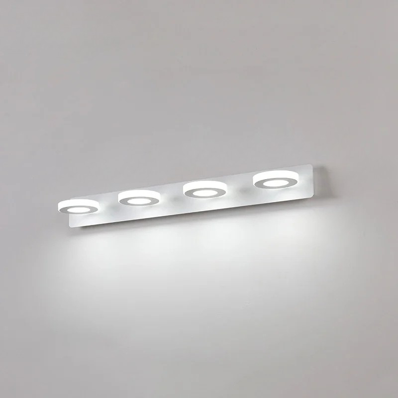 Lampada da parete LED da bagno in alluminio con 1-4 teste