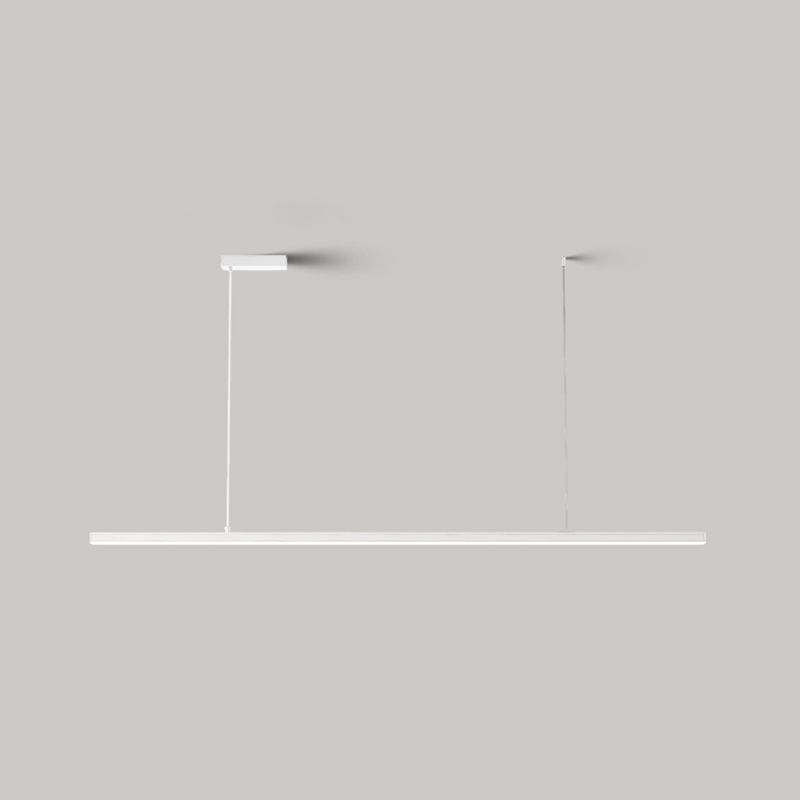 Arisha Minimalista Linear Metal Pendant Light, Bianco/Nero