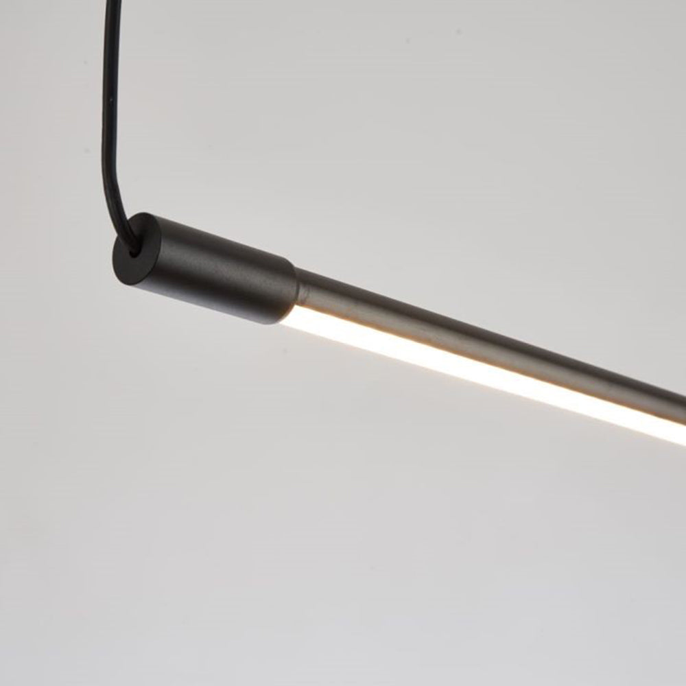 Zynar Minimalist Linear Pendant Light, Nero