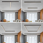 Lampada da soffitto/parete nera lineare Solin
