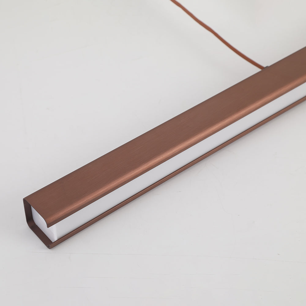 Lampada a sospensione LED in metallo lineare moderno Thala Nera/Marrone