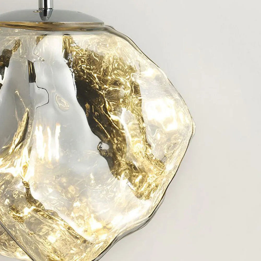 Lampada a sospensione in vetro lava, 4 colori