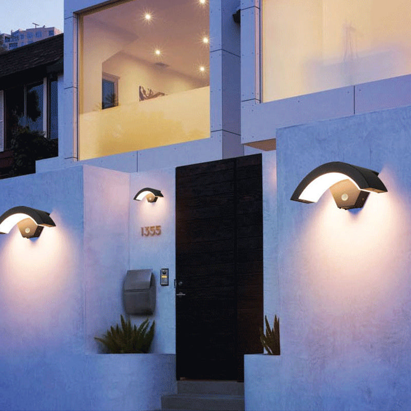 Lampada da Parete LED Impermeabile Elvon Nordic Arc, Nera