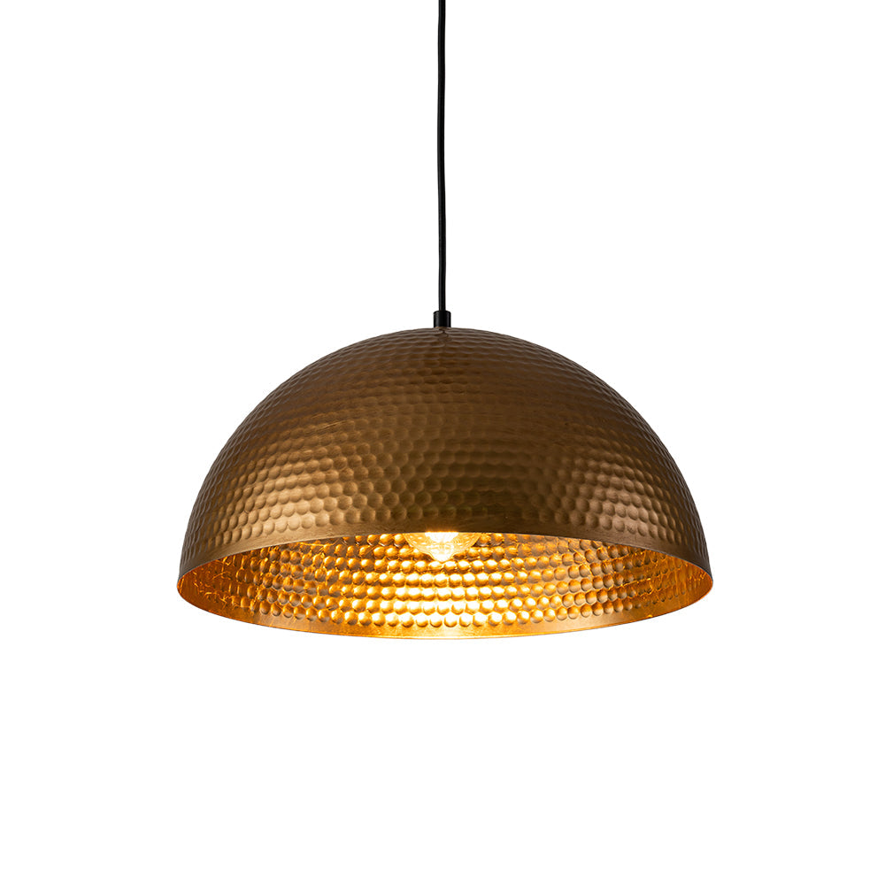 Lampada a sospensione in metallo martellato industriale a 1 luce
