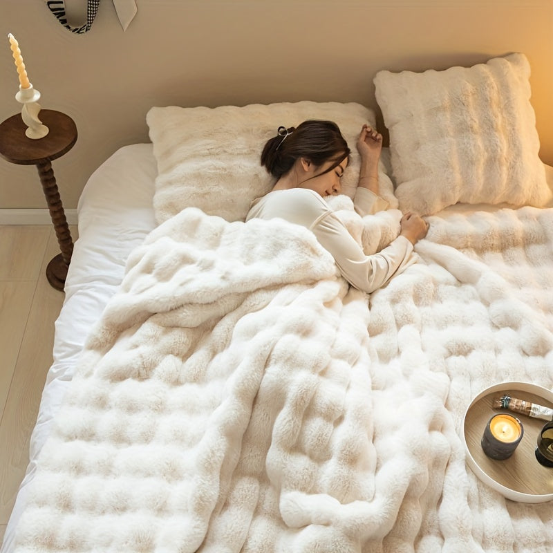 Coperta in Pile Bubble – Plaid Morbido di Lusso per Maggiore Comfort
