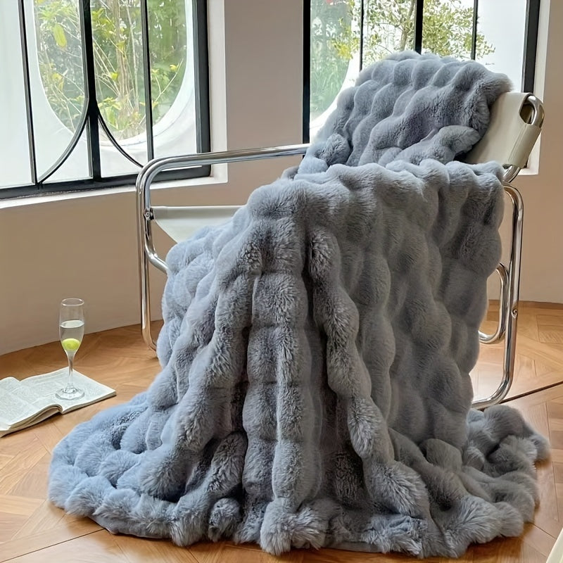 Coperta in Pile Bubble – Plaid Morbido di Lusso per Maggiore Comfort