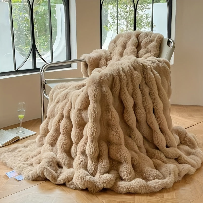 Coperta in Pile Bubble – Plaid Morbido di Lusso per Maggiore Comfort