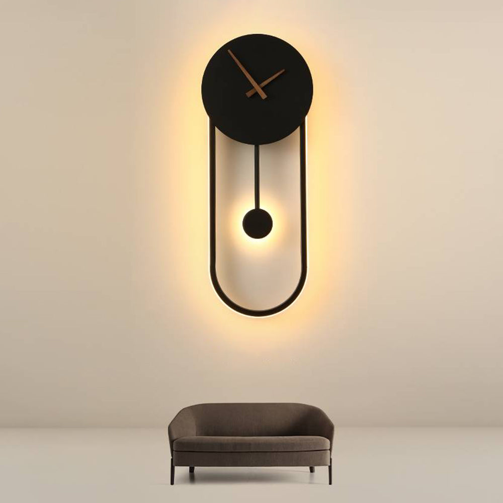 Lampada da Parete Orologio Nordic Arisha, Oro e Nero