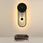 Lampada da Parete Orologio Nordic Arisha, Oro e Nero