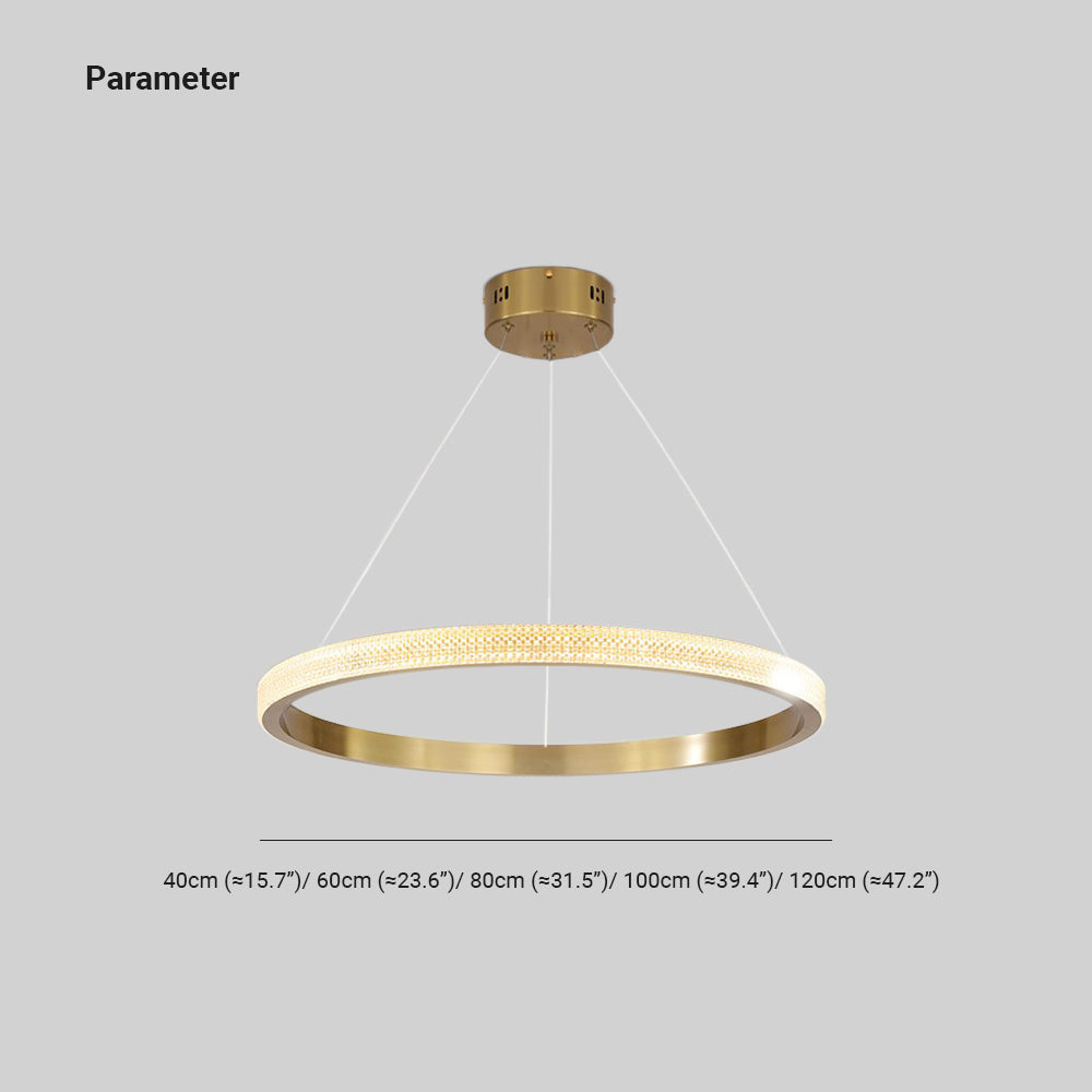 Lampadario a sospensione in metallo/acrilico LED Kristy Modern Ring, Nero/Oro