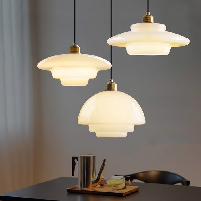 Lampada a Sospensione in Vetro Bianco